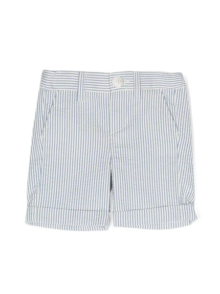  Fay Kids Stripe-print Turn-up Shorts - Blue 