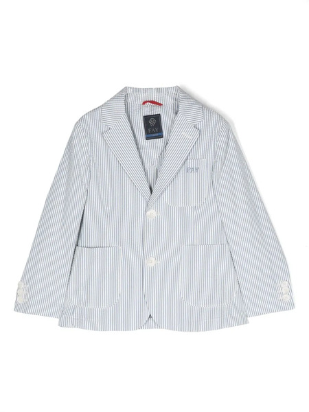  Fay Kids Striped Single-breasted Blazer - Blue 