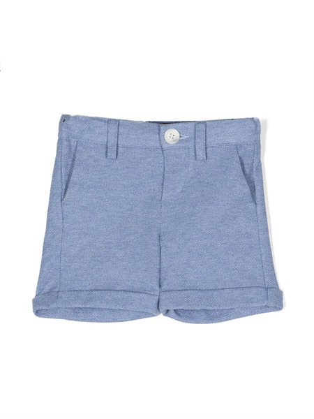  Fay Kids Textured-finish Cotton Shorts - Blue 
