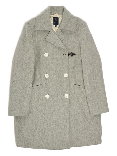  Fay Kids Toggle-detail Double-breasted Coat - Grey 