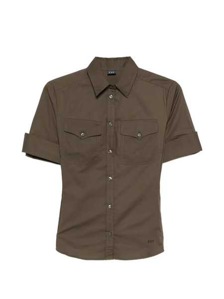  Fay Logo-embroidered Shirt - Green 
