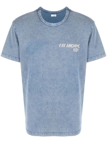  Fay Logo-print Short-sleeved T-shirt - Blue 