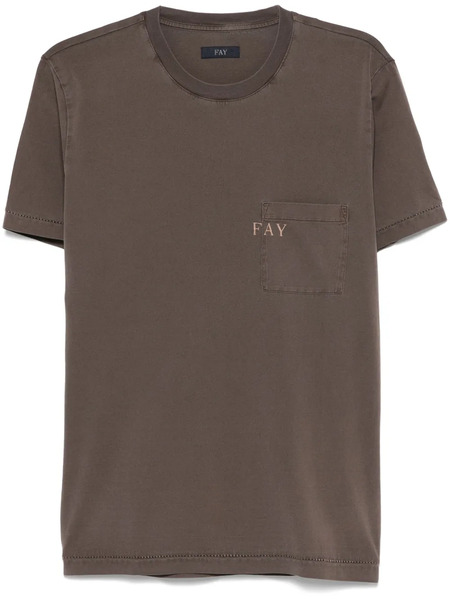  Fay Logo-print T-shirt - Brown 