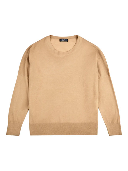  Fay Long-sleeve Crew-neck Sweater - Neutrals 