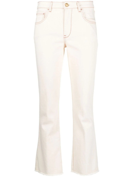  Fay Mid-rise Slight-flared Cropped Jeans - Neutrals 