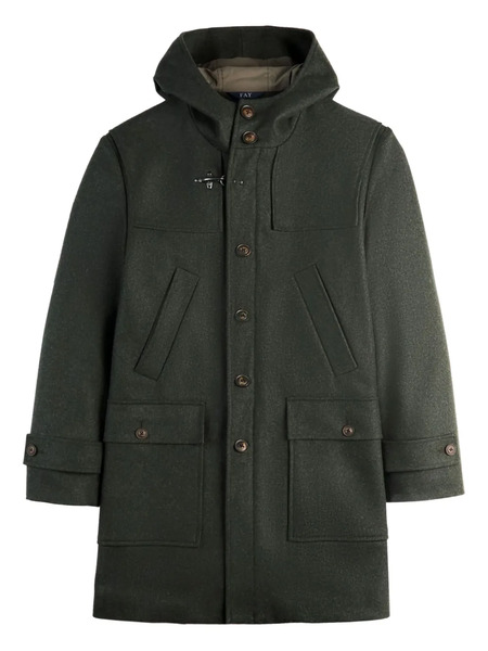  Fay Patch-pocket Single-breasted Coat - Green 