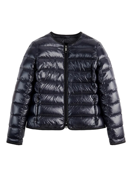  Fay Quilted Collarless Coat - Blue 
