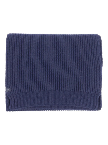  Fay Ribbed Wool Scarf - Blue 
