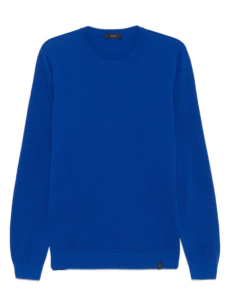  Fay Round-neck Cotton Sweatshirt - Blue 