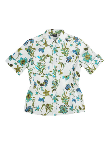  Fay Short-sleeve Floral Shirt - White 