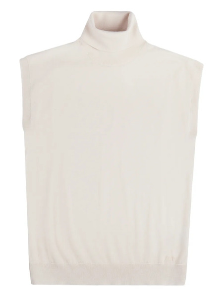  Fay Sleeveless Turtleneck Sweater - Neutrals 