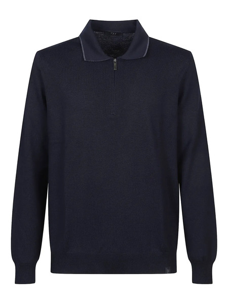  Fay Zip-up Polo Shirt - Blue 