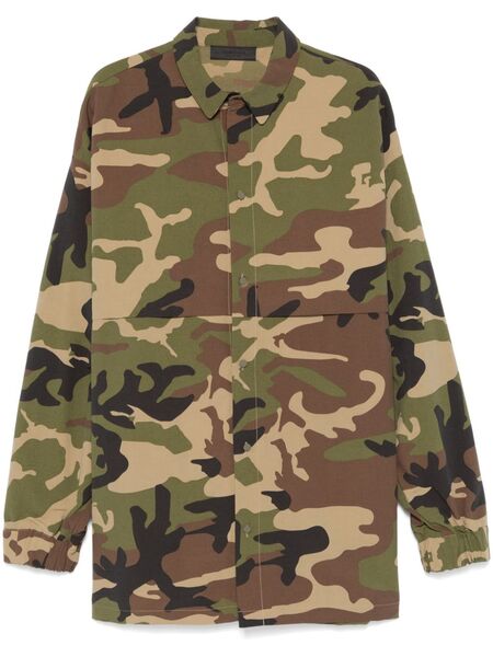  Fear Of God Essentials Camouflage Overshirt - Green 