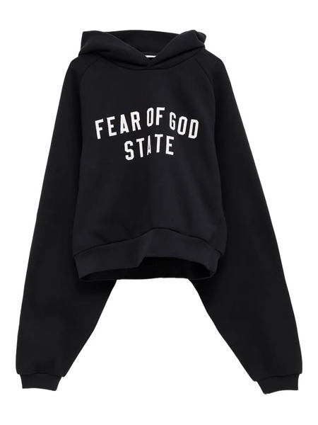  Fear Of God Essentials Embroidered-logo Hoodie - Black 