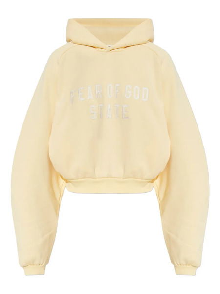  Fear Of God Essentials Embroidered-logo Hoodie - Yellow 