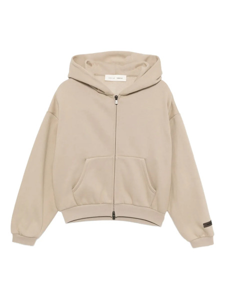  Fear Of God Essentials Kids Classic Fleece Zip-up Hoodie - Neutrals 