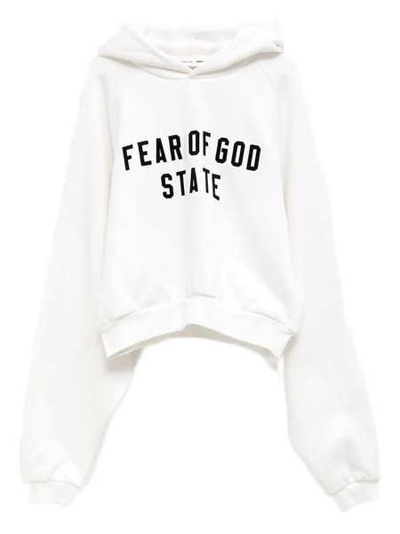  Fear Of God Essentials Logo-embroidered Hoodie - White 