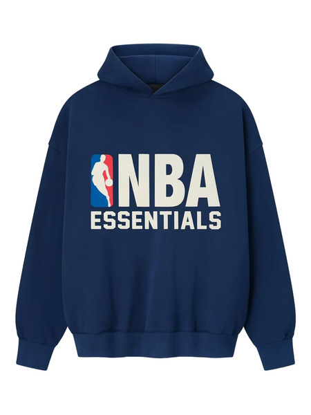  Fear Of God Essentials Logo Hooded Sweatshirt - Blue 