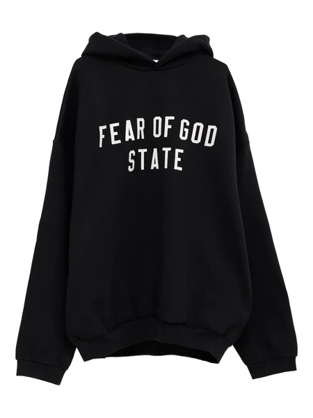  Fear Of God Essentials Logo-patch Hoodie - Black 