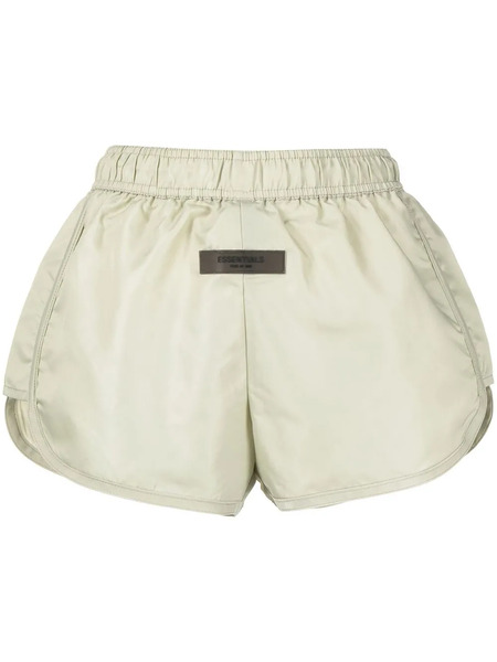  Fear Of God Essentials Logo-patch Mini Shorts - Green 