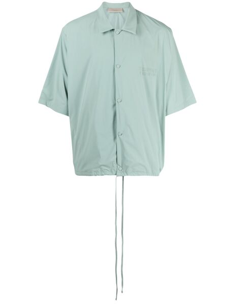  Fear Of God Essentials Rubberised-logo Short-sleeve Shirt - Green 