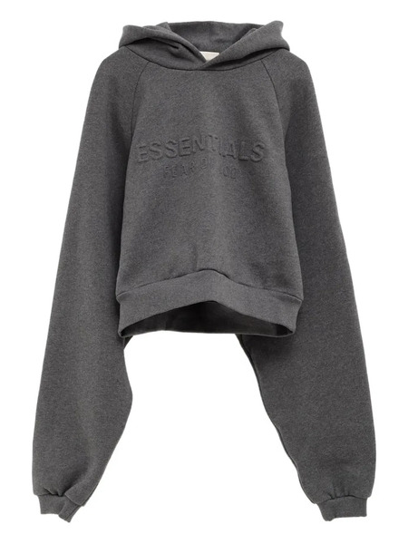  Fear Of God Essentials 90s Embossed-logo Hoodie - Grey 
