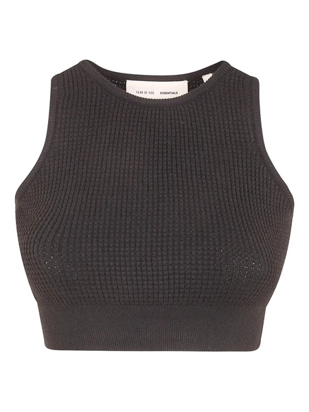  Fear Of God Essentials Waffle-knit Top - Black 