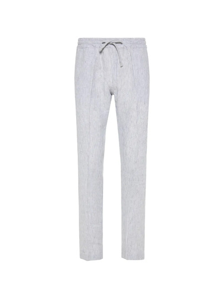  Fedeli Bonifacio Striped Drawstring Trousers - Grey 