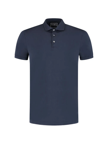  Fedeli Buttoned Polo Shirt - Blue 