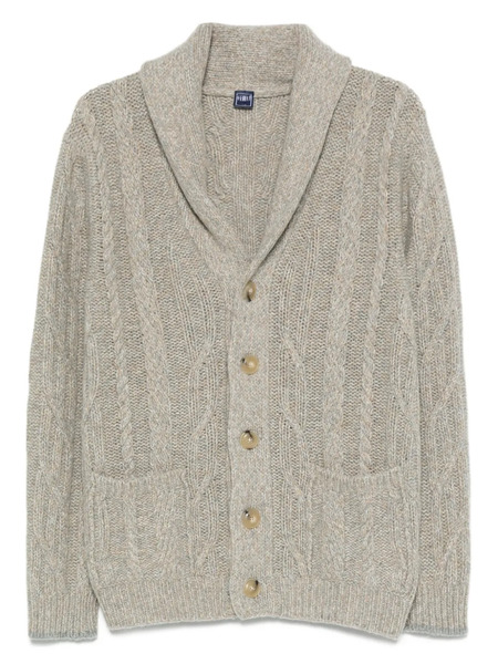  Fedeli Cable-knit Shawl-collar Cardigan - Grey 