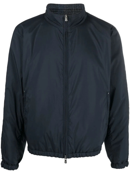  Fedeli Check-pattern Reversible Virgin-wool Coat - Blue 