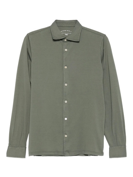  Fedeli Cotton Long-sleeve Shirt - Green 
