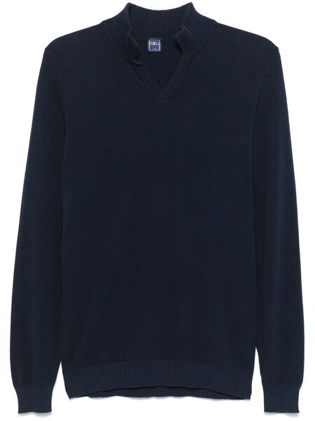  Fedeli Cotton Sweater - Blue 