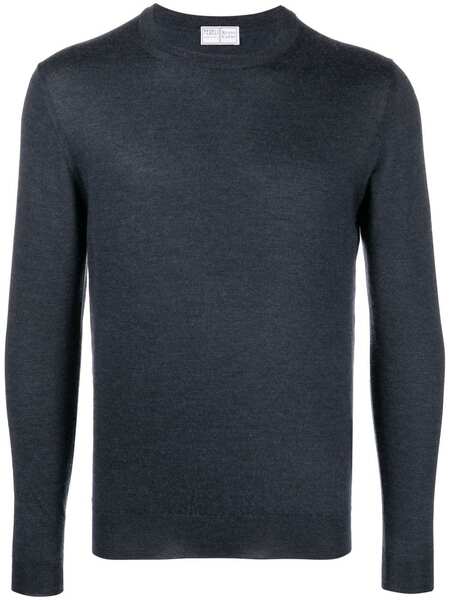  Fedeli Crew-neck Cashmere-silk Jumper - Blue 
