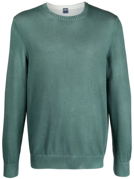  Fedeli Crew-neck Cotton Jumper - Green 