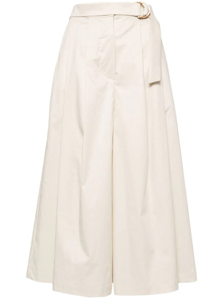  Fedeli Cropped Wide-leg Trousers - Neutrals 