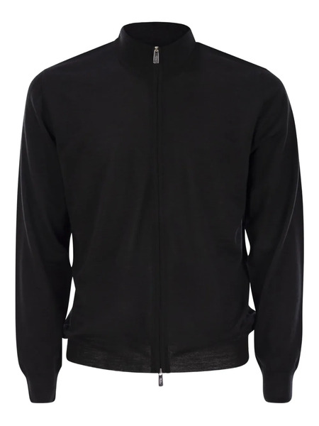  Fedeli Favonio Zip-up Cardigan - Black 