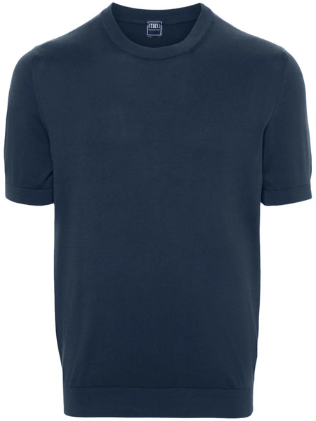  Fedeli Fine-knit T-shirt - Blue 