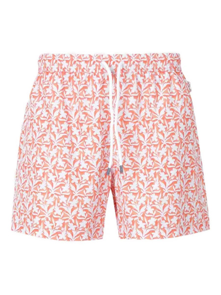  Fedeli Floral-print Swim Shorts - Orange 