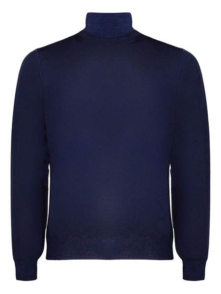  Fedeli High-neck Ribbed-trim Sweater - Blue 