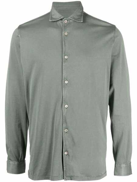  Fedeli Jersey Button Down Shirt - Green 