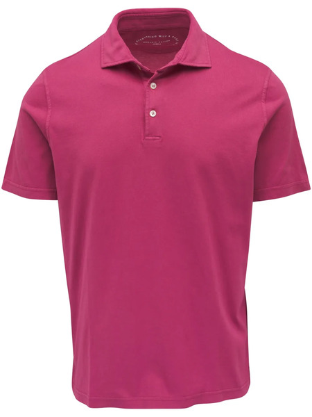  Fedeli Jersey Polo Shirt - Pink 