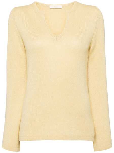  Fedeli Levante Split-neck Jumper - Yellow 