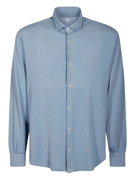  Fedeli Long-sleeve Cotton Shirt - Blue 