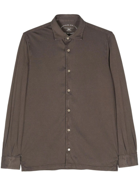  Fedeli Long-sleeve Cotton Shirt - Brown 