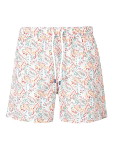  Fedeli Paisley-print Swim Shorts - Orange 