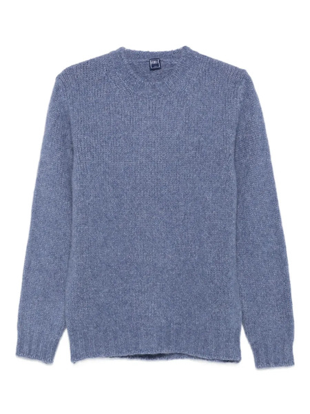  Fedeli Ribbed Crew-neck Sweater - Blue 