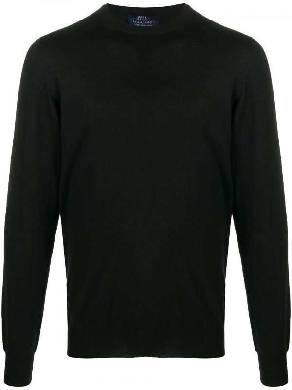  Fedeli Round Neck Jumper - Black 