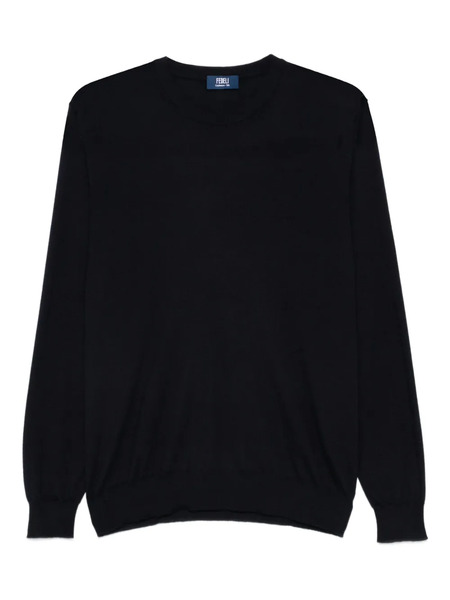  Fedeli Round-neck Long-sleeve Top - Blue 