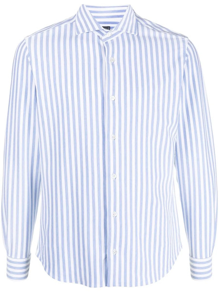  Fedeli Stripe-pattern Long-sleeve Shirt - Blue 